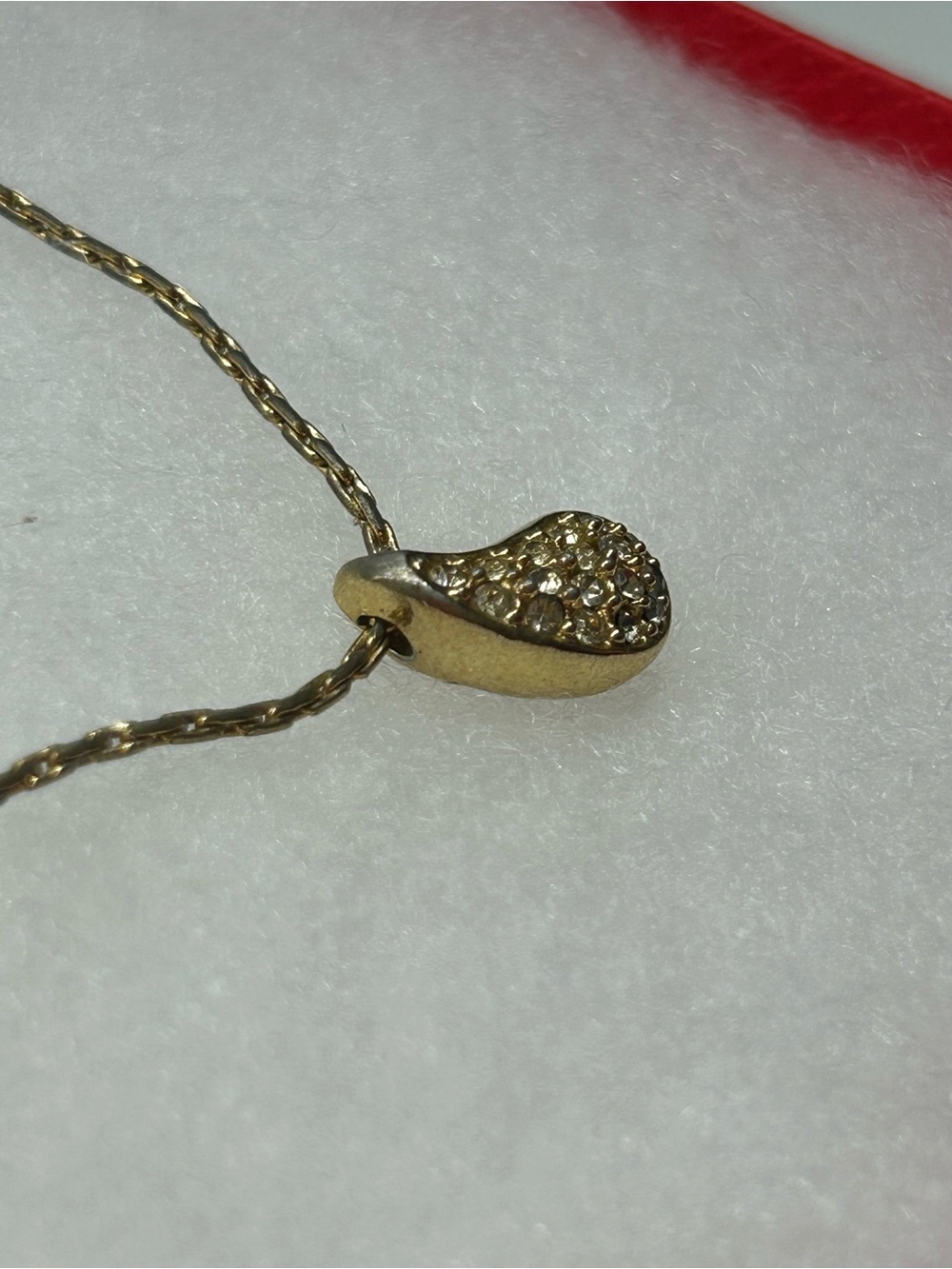 Vintage Christian Dior Gold Plated Tear Drop Rhinestone Pendant Necklace - Picture 6 of 8